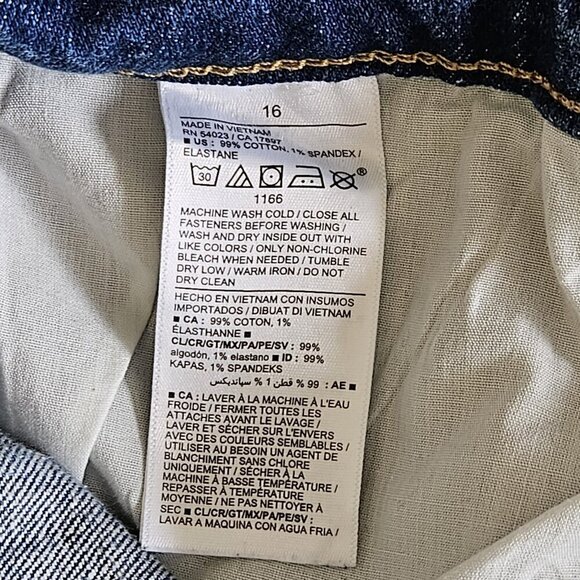 Old Navy Jeans Womens 16 Blue Mid Rise Boyfriend Cropped Distressed Stretch Boho - Picture 11 of 16